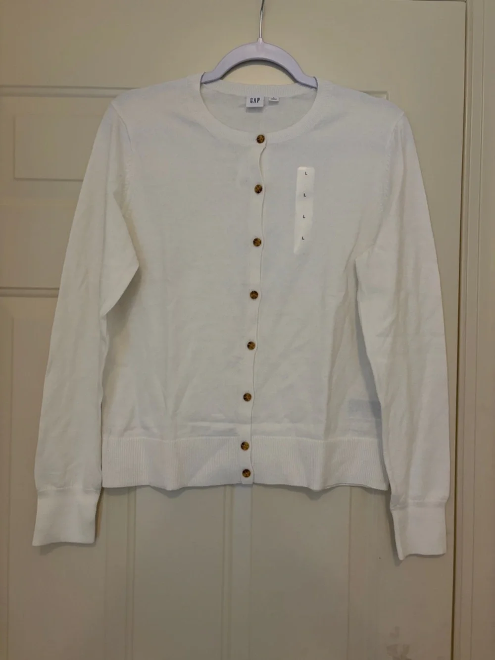 GAP Snowflake Milk Cardigan Sweater/NWT/L - Picture 15 of 16